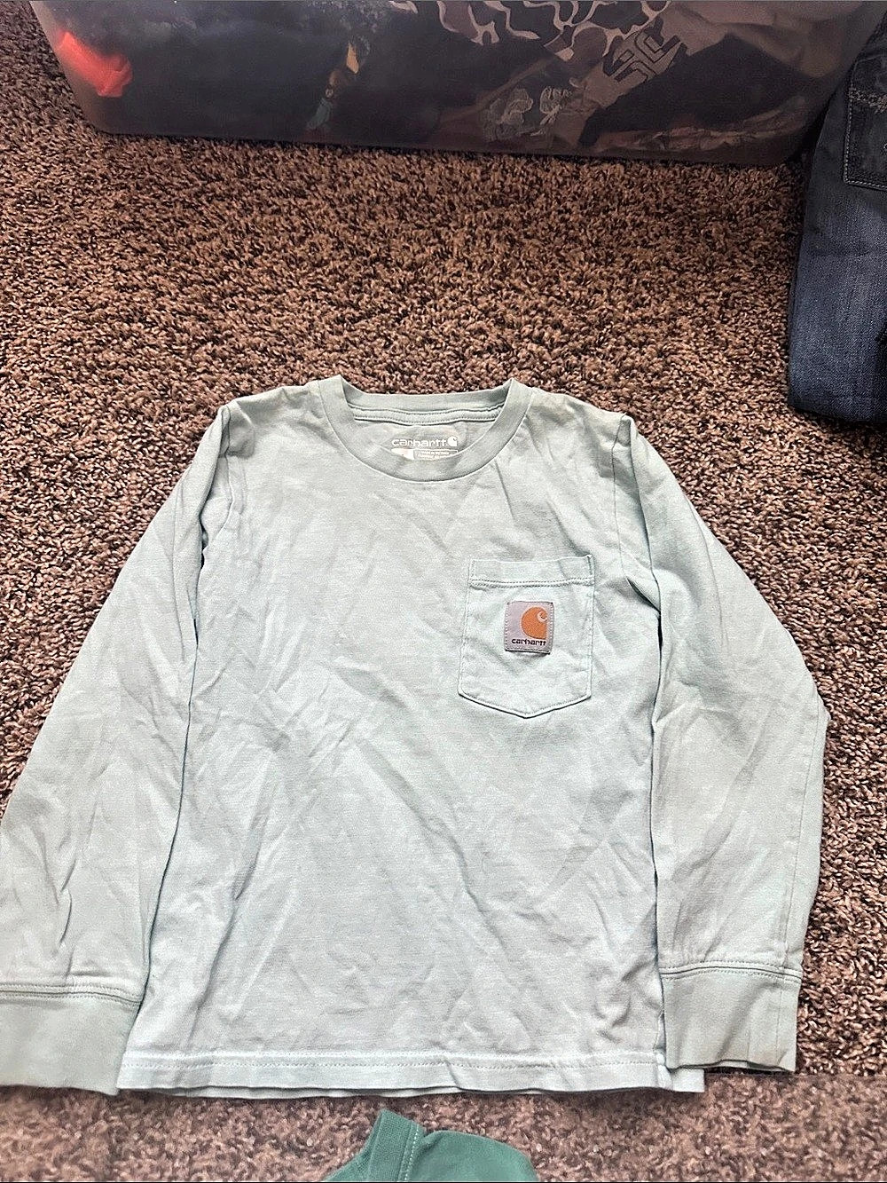 Carhartt Boys Long Sleeve Side by Side T-Shirt Girls Size 6
